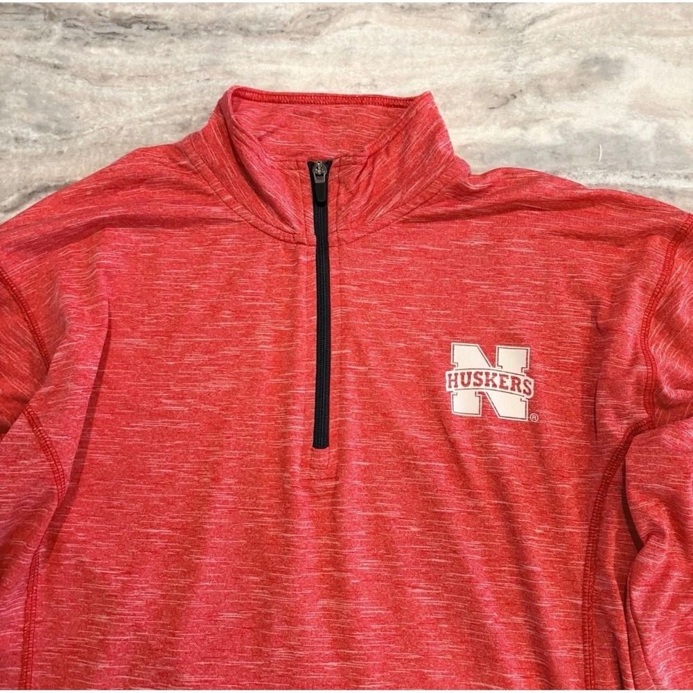 Nebraska Huskers Performane Quarter Zip Pullover Sweatshirt Red Section 101 LG
